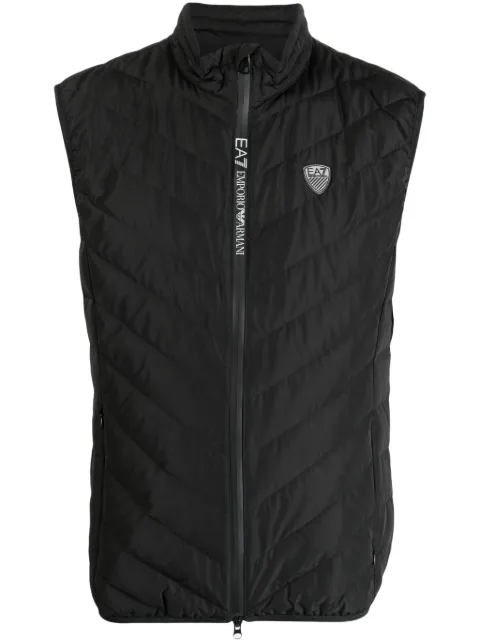 Ea7 Emporio Armani logo-patch quilted padded gilet Black 8NPQ02PNE1Z