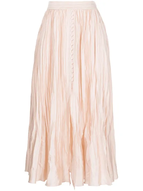 SIMKHAI crinkled-finish pleated midi skirt Pink 4233035MSOLID