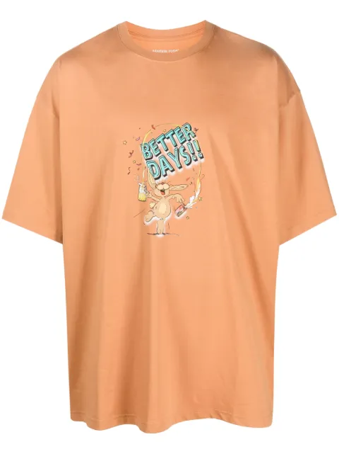 Martine Rose Better Days-print cotton T-shirt Brown MRAW23621