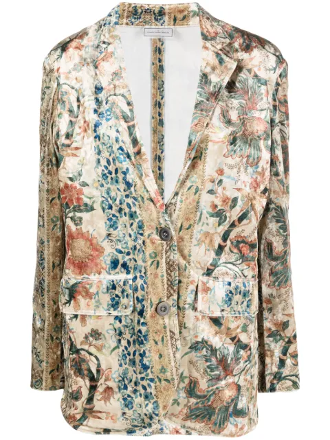 Pierre-Louis Mascia floral-print single-breasted blazer Neutrals 11078