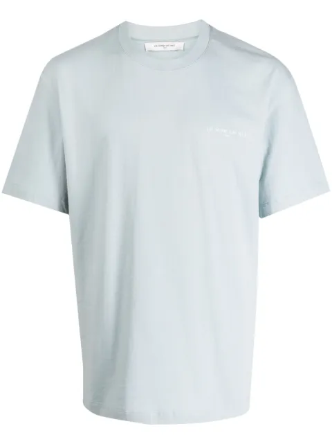 Ih Nom Uh Nit Pearl Roses logo-print T-shirt Blue NUW23241