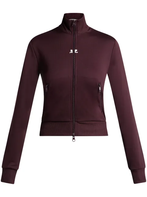 Courrèges high-neck zip-up sweatshirt Brown 323JVE010JS0091
