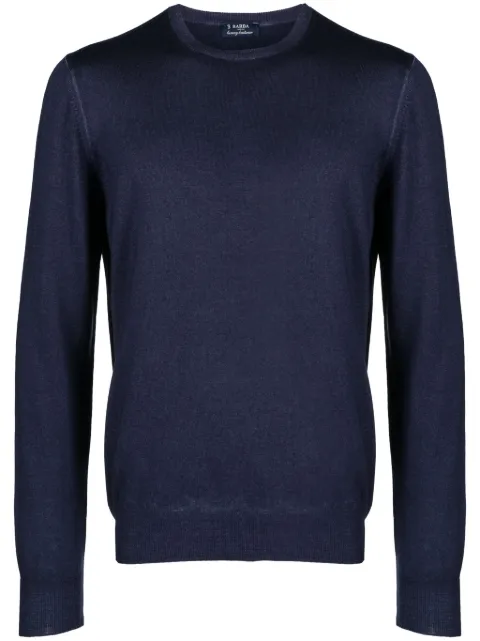 Barba ribbed-trim virgin-wool jumper Blue 22792555670
