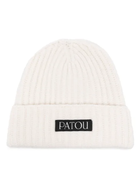 Patou logo-patch ribbed beanie White AC0508064009A