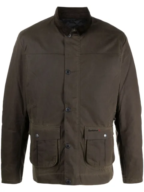 Barbour Brunden Wax corduroy-collar jacket Green MWX2194SN72