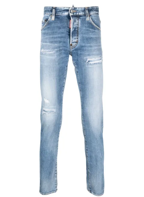 DSQUARED2 distressed straight-leg jeans Blue S71LB1256S30664