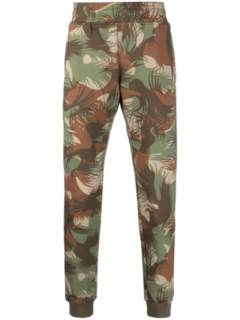 Moschino camouflage-print cotton track pants Green A03387027