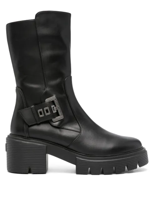 Stuart Weitzman Soho Gia 75mm leather boots Black SG464SPO
