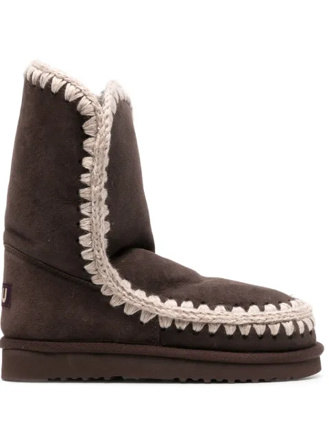 Mou logo-patch suede ankle boots Brown FW101000A