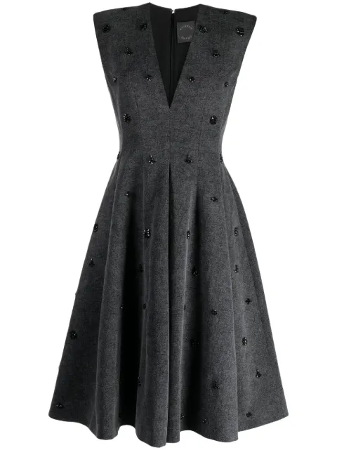 Huishan Zhang Zooey crystal-embellished denim dress Black HAW230103BLKDENEMB