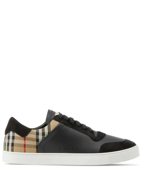 Burberry leather, suede and Check sneakers Black 8070818