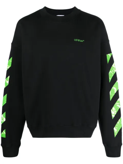 Off-White Diag Stripe cotton sweatshirt Black OMBA054F23FLE0081050