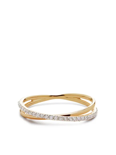 Monica Vinader 14kt yellow gold Crossover diamond ring Gold YGRGDICRDIA