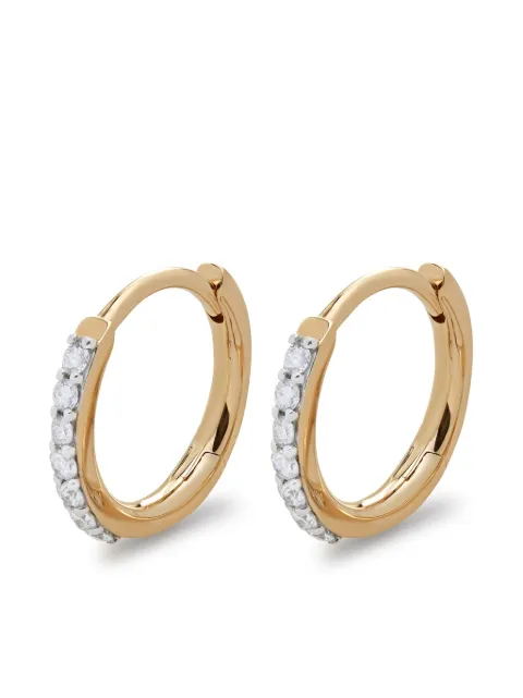 Monica Vinader 14kt Yellow Gold Diamond Huggie Earrings Gold YGEAHUGYDIA