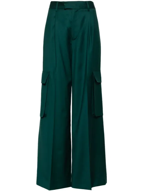 AMIRI wide-leg wool cargo trousers Green PS24WPF008