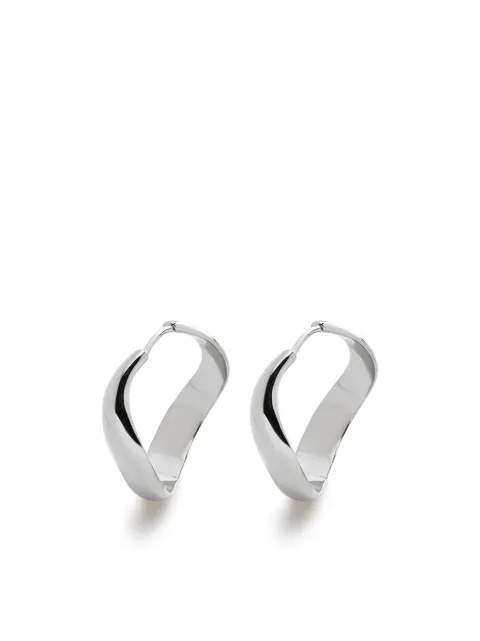 Monica Vinader medium Swirl hoop earrings Silver SSEASWR3NON