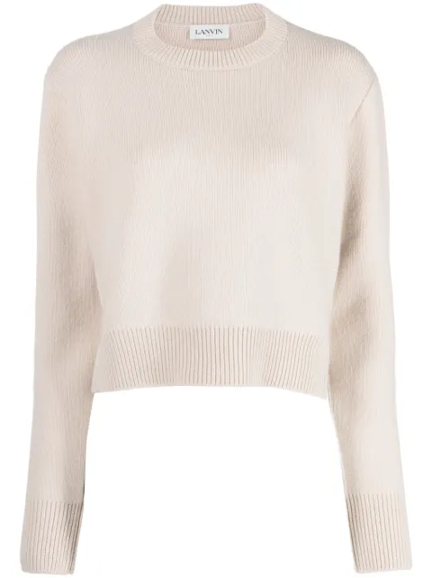 Lanvin crew-neck cropped jumper Neutrals RWPO0006K400A23