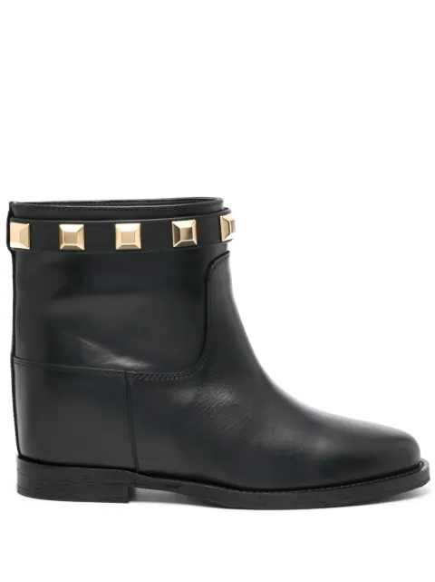 Via Roma 15 Santa Monica stud-embellishment ankle boots Black 4002SANTAMONICA