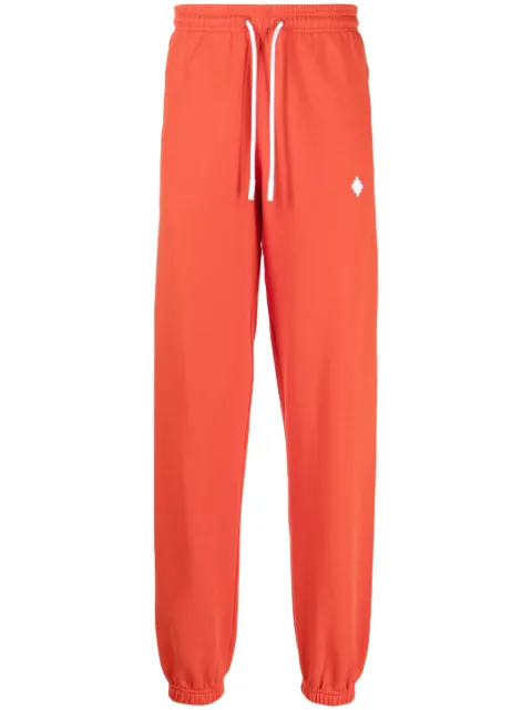 COUNTY OF MILAN logo-print cotton track pants Red CMCH024F23FLE0012001