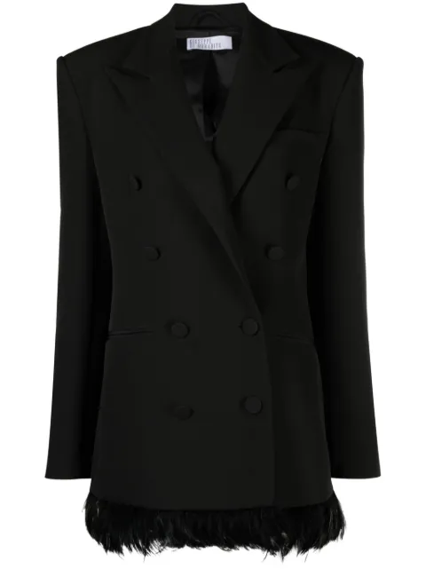 Giuseppe Di Morabito feather-trim double-breasted blazer Black PF23075JAPB249