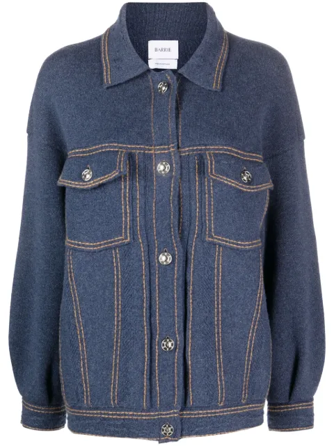 Barrie contrast-stitching denim-effect jacket Blue C85224