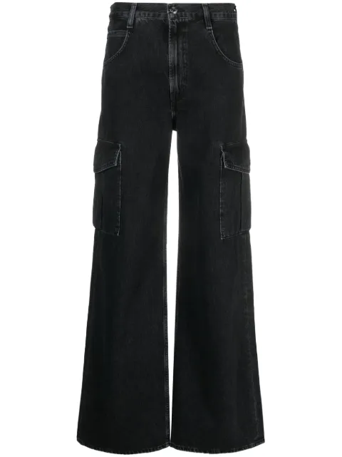 AGOLDE mid-rise wide-leg jeans Black A91171557