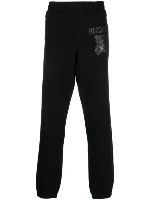 Moschino logo-print organic cotton track pants Black V03657028