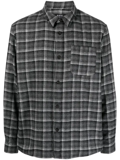 A.P.C. checked wool-blend shirt Grey WOAPRH02396