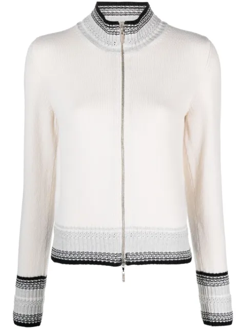 Barrie Mottled zip-up cashmere cardigan Neutrals C195276