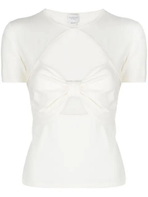 Giambattista Valli cut-out detailing short-sleeve top White 23FWPVCM0M0612VIP