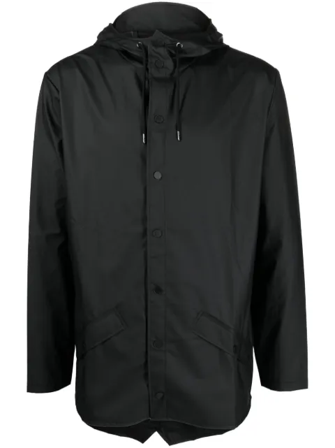 Rains hooded press-stud jacket Black RA12010