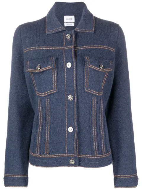 Barrie contrast-stitching denim-effect jacket Blue C85274
