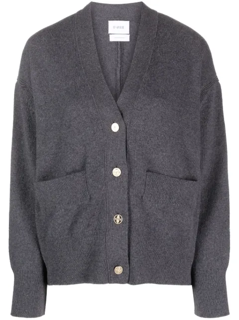 Barrie Iconic V-neck cashmere cardigan Grey C159201
