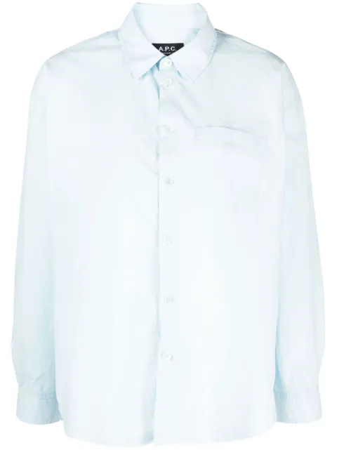 A.P.C. long-sleeve button-fastening shirt Blue COEVDF12550
