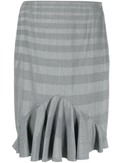 Christian Dior Pre-Owned 1990s ruffled hem miniskirt Grey HOLADIO413