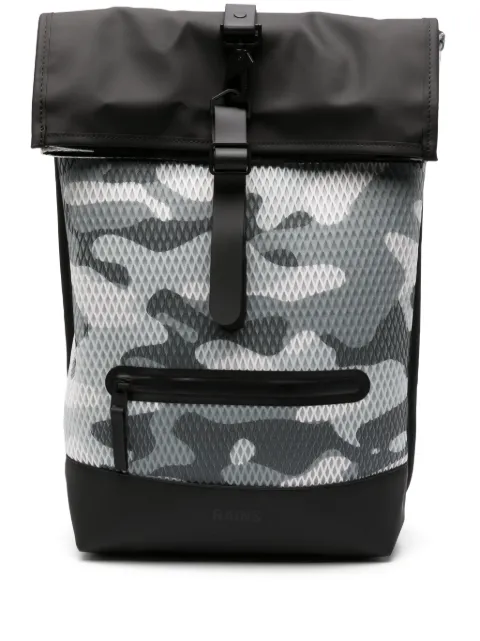 Rains camouflage-print textured backpack Black 13340