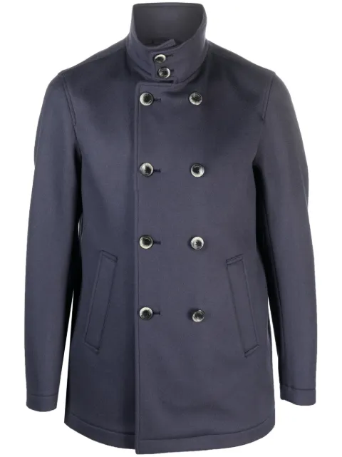 Herno double-breasted wool-cashmere coat Blue PE00013UR33379