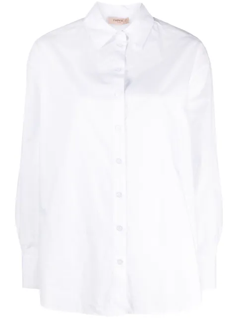 TWINSET chain-link belt poplin shirt White 232TP2520