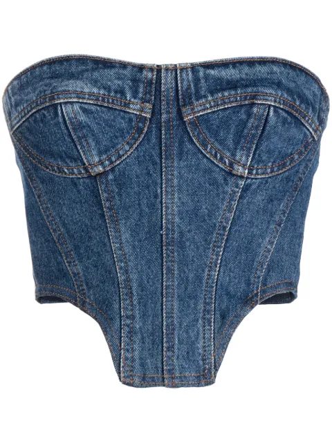 David Koma denim bustier crop top Blue PF23DK71DT