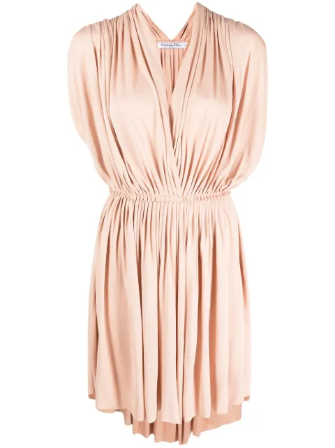 Christian Dior Pre-Owned 2010s gathered minidress Pink HOLADIO415