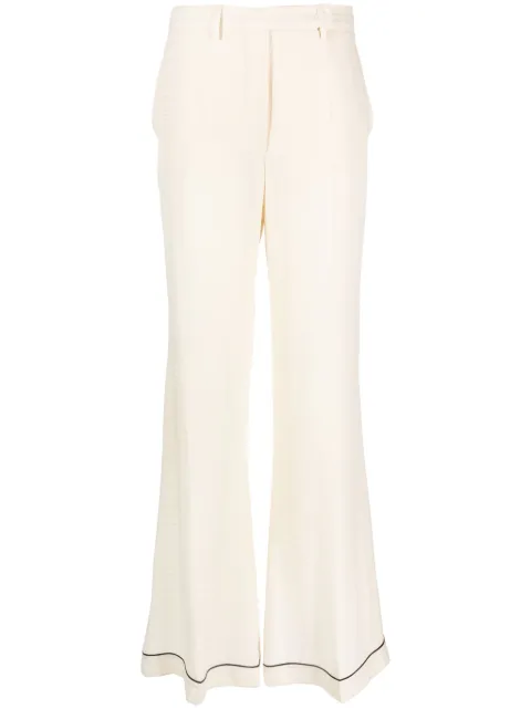 Prada high-waisted flared silk trousers Neutrals P234HS2321YKT