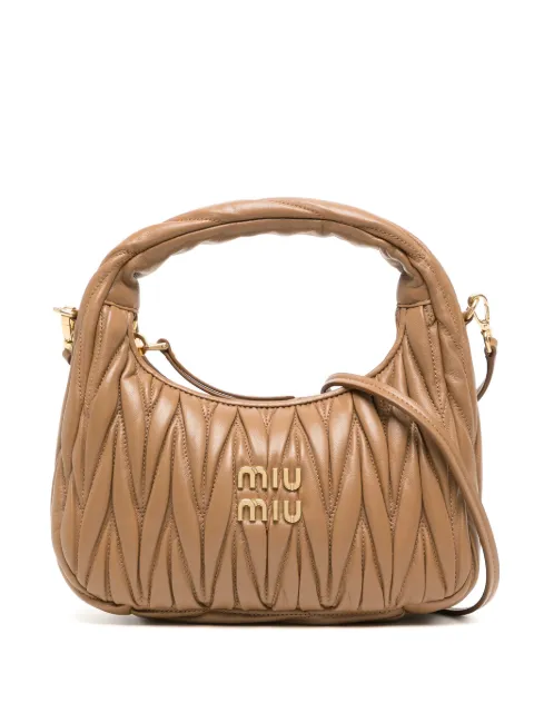 Miu Miu Wander matelassé shoulder bag Brown 5BC125VOOYN88