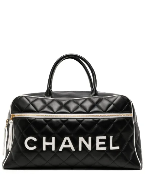 CHANEL Pre-Owned 1994-1996 diamond-quilted holdall bag Black FF0794