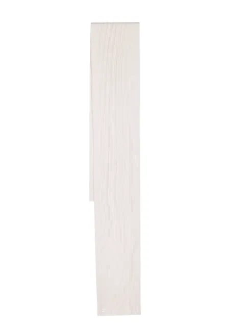 Courrèges logo-patch ribbed-knit scarf Neutrals 423MEC017FI0036