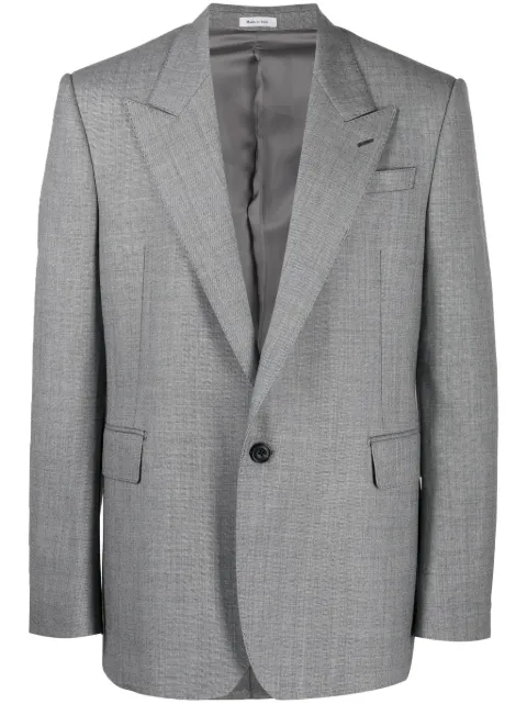 Alexander McQueen single-breasted wool blazer Grey 758647QVU50