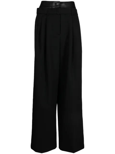 Juun.J double-layer wide-leg wool trousers Black JW3821W025