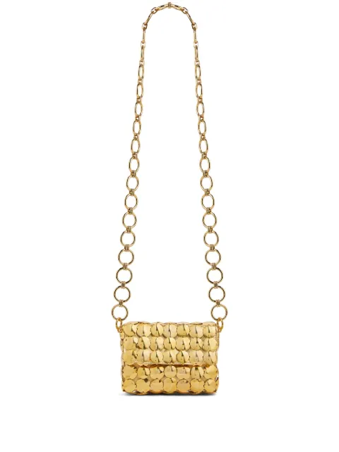 Rabanne mini Sparkle layered crossbody bag Gold 23HSS0397MET531