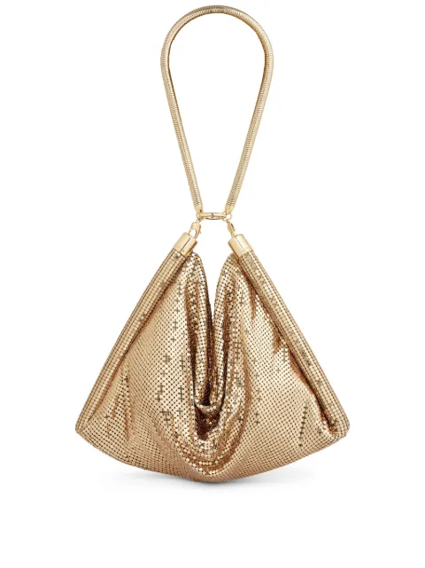 Rabanne Pixel Tube metallic shoulder bag Gold 23HSS0372MET501