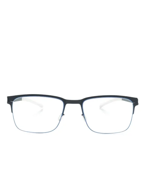 Mykita rectangle-frame metal glasses Blue HARRISON