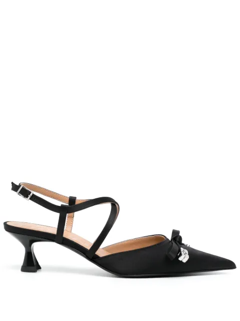 GANNI Butterfly Bow 50mm pointed-toe pumps Black S2216